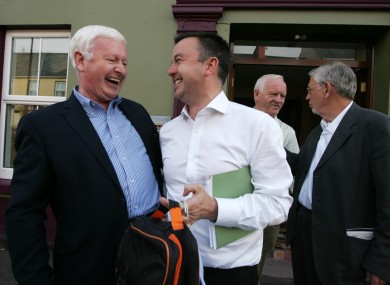 Frank Flannery, Fine Gael's former director of elections, with former minister Brian Hayes at MacGill in July 2011. Flannery returns to the Glenties this year.