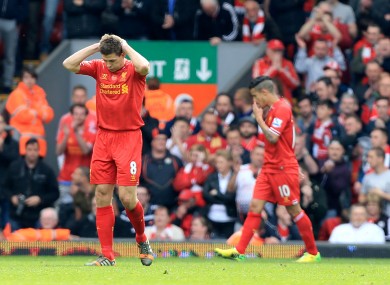 Gerrard after that Chelsea goal at the end of last season.
