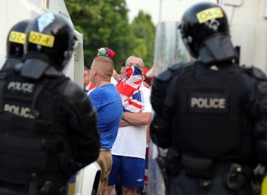Unrest last year at a parade in north Belfast.