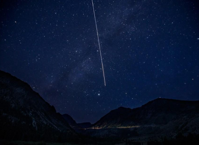 The International Space Station passes above California.