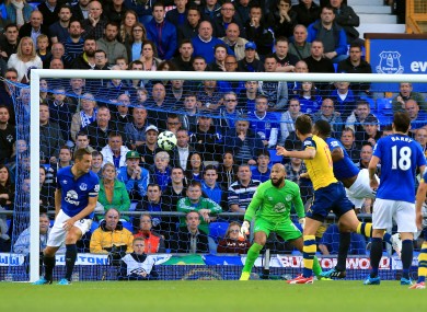 Giroud: scored Arsenal's equaliser in Goodison on Saturday.