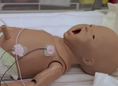 A baby mannequin used in training.