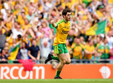 Donegal's Ryan McHugh celebrates after scoring his side's first goal.
