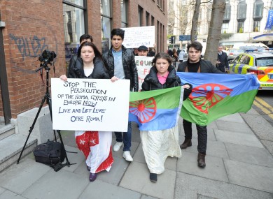 File photo of Roma people campaigning for equality.