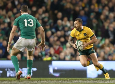 Henshaw keeps a close eye on Quade Cooper this evening.