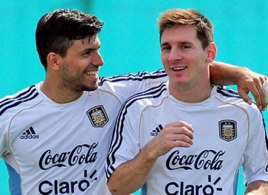Sergio Aguero and Lionel Messi are Argentina teammates.