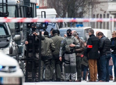 Special forces police prepare their equipment in Ghent.