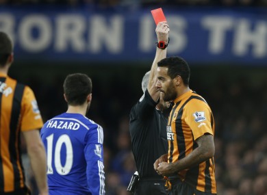 Huddlestone was sent-off after the break.