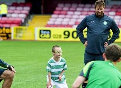 Jay Beatty trains with the Celtic team.