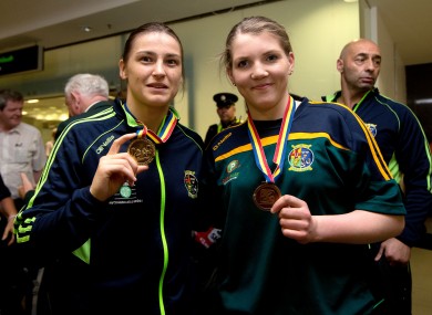 Grace and Katie Taylor with their European medals.