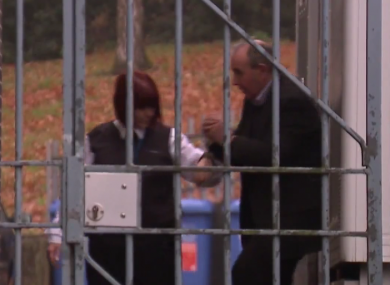 Allen (right) arriving at court today.