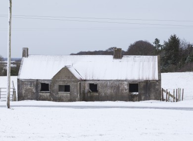 The Curragh Plains in County Kildare, this morning, as large sections of the country got a covering of snow during the night.