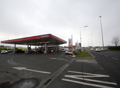 The scene near the Spawell roundabout yesterday.