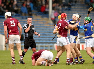 Temper flare in the second-half between Galway and Tipperary.