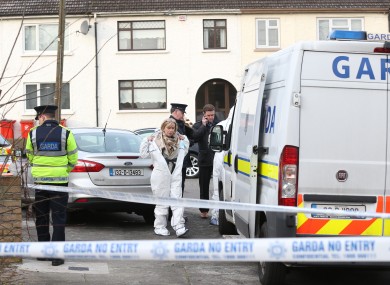 Garda forensic team lead by State Pathologist Marie Cassidy at the scene today.