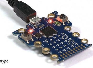 A prototype photo of the Micro Bit, which will be given to every 11-year-old child in the UK.