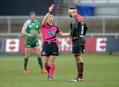 Landman saw red against Connacht last month.