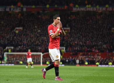Di Maria is unavailable for United this weekend after his sending off against Arsenal on Monday.