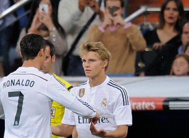 Martin Odegaard replaces Cristiano Ronaldo for Real Madrid debut