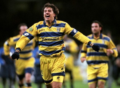 Hernan Crespo scored 70 goals in four seasons with Parma between 1996-2000.