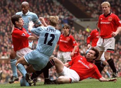 The tackle on Dave Busst that caused the injury.
