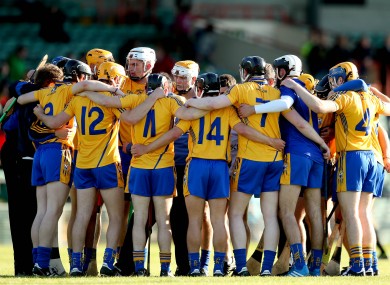 The Clare team huddle before last year's Bord Gáis Energy Munster U21 hurling quarter-final against Limerick.
