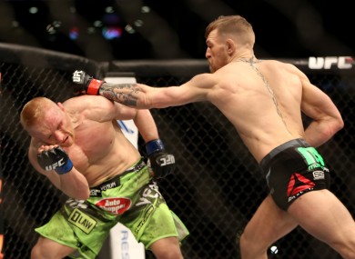 Conor McGregor in action against Dennis Siver in January.