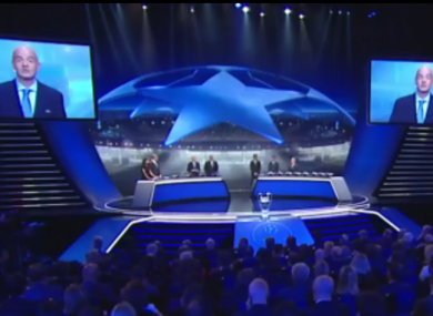 Uefa general secretary Gianni Infantino during today's draw.