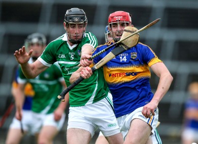 Diarmaid Byrnes of Limerick in action against Tipperary's Colin O'#Riordan in the Bord Gais Energy Munster Under 21 Hurling Championship Semi-Final at Gaelic Grounds back in July.