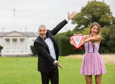 Baz Ashmawy and Vogue Williams at the launch of the Just Eat National Takeaway Awards