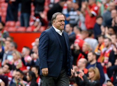 Dick Advocaat shows his frustration on the touchline today.