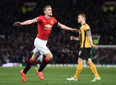 Wilson celebrates scoring against Cambridge United in the FA Cup in February.