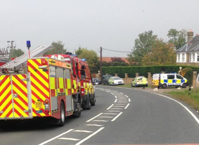 Emergency services arriving at the site