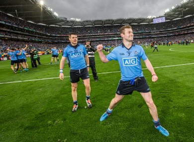 Jack McCaffrey celebrates Dublin's All-Ireland win last September.