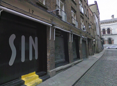 Sin nightclub on Dublin's Sycamore Street