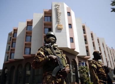 Tight security surrounded Malian President Ibrahim Boubacar Keita as he visited the Radisson Blu hotel in Bamako on Saturday.