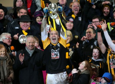 Friends reunited: Paul Hearty lifts Crossmaglen's latest Ulster title.