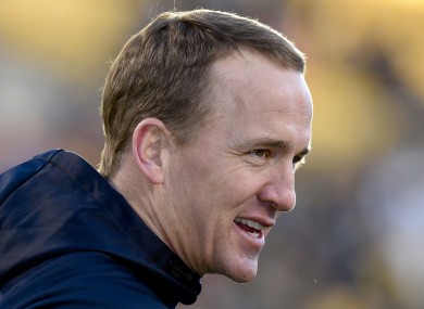 Denver Broncos quarterback Peyton Manning before an NFL football game.
