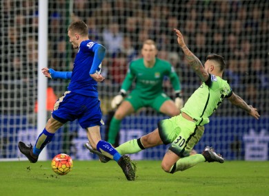 Jamie Vardy and Leicester were held scoreless by City on Tuesday night.