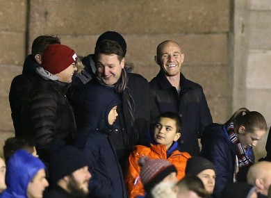 Salford City co-owner Nicky Butt in the stands (file pic),