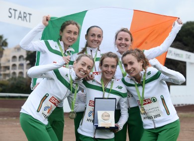 Caroline Crowley, Kerry O'Flaherty, Ciara Durkan, bottom row from left, Lizzie Lee, Fionnuala McCormack, and Michelle Finn.