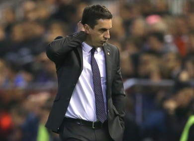 Valencia manager Gary Neville.