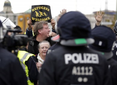A pro-migrant rally in Berlin in November.