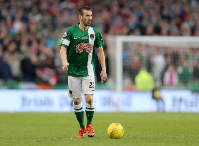 Miller playing in the FAI Cup at the Aviva Stadium.