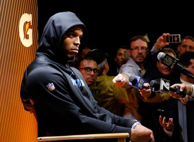 Cam Newton pictured after the game.