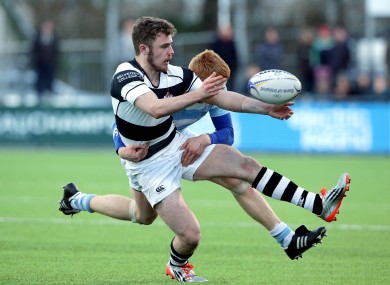 Blackrock's Gavin Mullin with Hugh Sexton of Belvedere College.