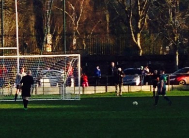 The penalty shootout between UCC and Maynooth.