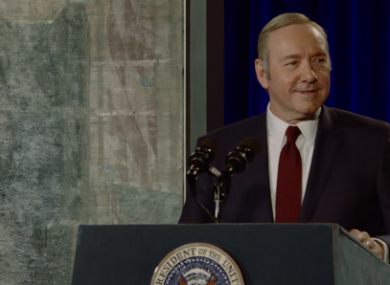 Frank Underwood at The Smithsonian in the series 4 of House of Cards.
