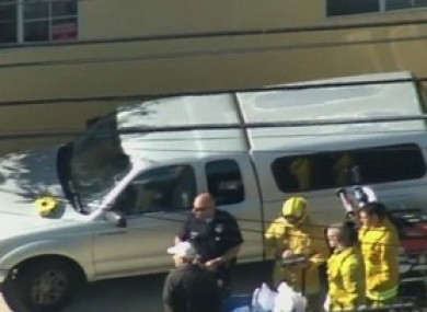 Police investigate the scene.