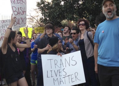 LGBT activists protesting in North Carolina last month